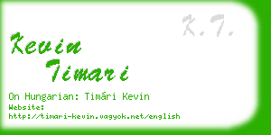 kevin timari business card